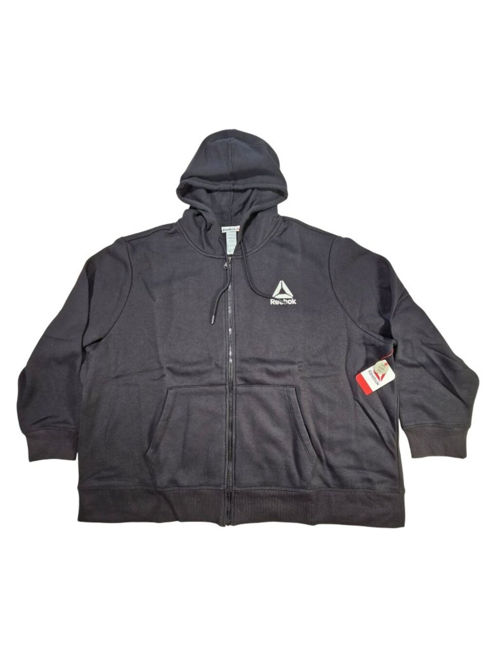 Reebok Sport Core Relaxed Full-Zip Fleece Hoodie Sweatshirt Men's Size 3X Black